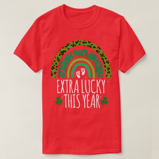 ヒョウ虹St patricks day妊娠アナウンス Tシャツ (デザイン正面)