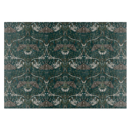 ヒョウ蛾とハニーサックル植物ヴィンテージ カッティングボード (正面)