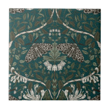 ヒョウ蛾とハニーサックル植物ヴィンテージ