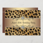 ヒョウ誕生日パーティー 招待状 (正面/裏面)