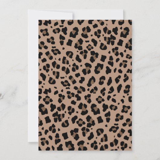 ヒョウ赤ちゃんシャワーまたは誕生日パーティー 招待状 (裏面)
