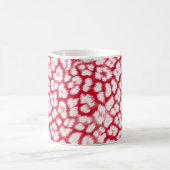 ヒョウ赤と白柄 コーヒーマグカップ (中央)