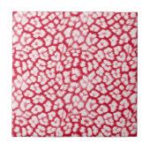 ヒョウ赤と白柄 タイル (正面)