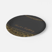 ヒョウ輝くシークインズグラムシックモダンパーティー ペーパープレート (アングル)