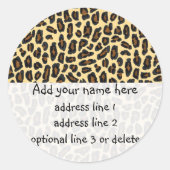 ヒョウ野生の物差出人住所ラベル ラウンドシール (正面)