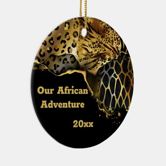 ヒョウ野生動物の毛皮の旅行のお土産DIY写真 セラミックオーナメント (右)