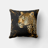 ヒョウ金ゴールドジャングルサファリ葉ズ クッション (裏面)