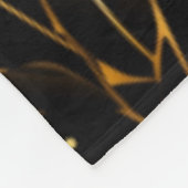 ヒョウ金ゴールドジャングルサファリ葉ズ フリースブランケット (角)