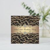 ヒョウ金ゴールドヒョウ40th誕生日招待状 招待状 (スタンド正面)