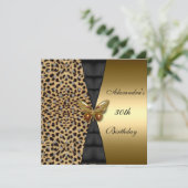 ヒョウ金ゴールド動物30thバースデーバタフライ 招待状 (スタンド正面)