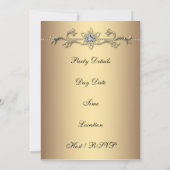 ヒョウ金ゴールド女性50th誕生日パーティー 招待状 (裏面)