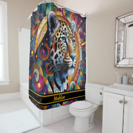 ヒョウ陛下：ジャングはっきりしたルビベス シャワーカーテン