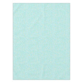 ヒョウ青ティール（緑がかった色）黄 テーブルクロス (正面)