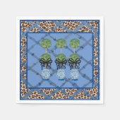 ヒョウ青バンブーチノイスリージンジャージャー紙 スタンダードカクテルナプキン (正面)