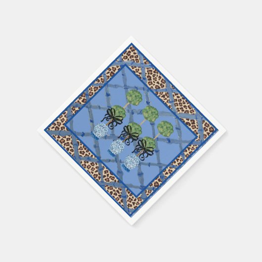 ヒョウ青バンブーチノイスリージンジャージャー紙 スタンダードカクテルナプキン (角)