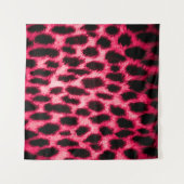 ヒョウ革：赤黒のテクスチャ。 タペストリー (正面(横))