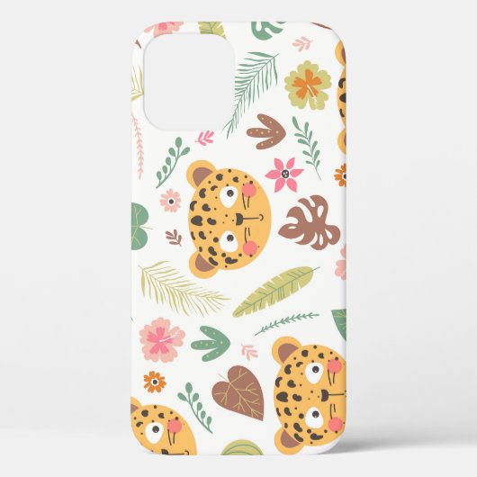 ヒョウ頭熱帯植物パターン Case-Mate iPhoneケース (裏面)