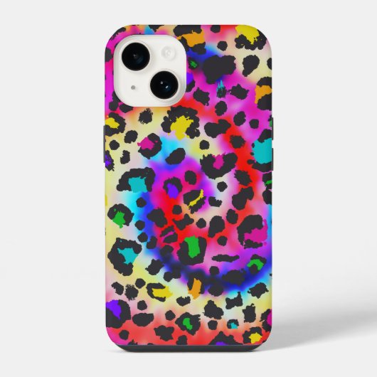 ヒョウ鮮やか柄 iPhoneケース (裏面)
