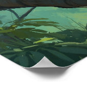 ヒョウ鮮やか歩くオンツリーブランチ絵画ズ ポスター (角)