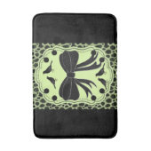 ヒョウ鳥の緑の黒い浴槽 バスマット (正面縦)