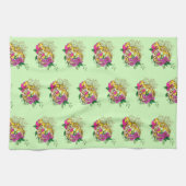 ヒョウ黄ゲコグリーン キッチンタオル (横)