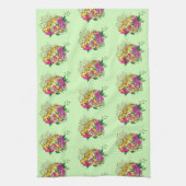 ヒョウ黄ゲコグリーン キッチンタオル (縦)