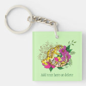 ヒョウ黄ゲコグリーン キーホルダー (正面)