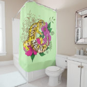 ヒョウ黄ゲコグリーン シャワーカーテン (インサイチュ)