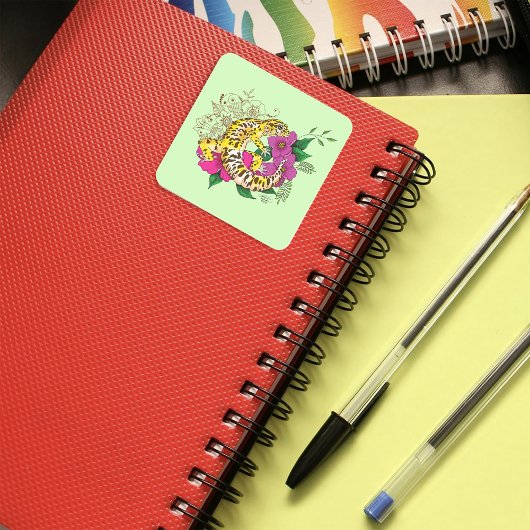 ヒョウ黄ゲコグリーン スクエアシール