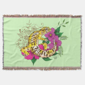 ヒョウ黄ゲコグリーン スローブランケット (正面)