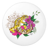 ヒョウ黄ゲコグリーン セラミックノブ (正面)