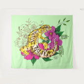 ヒョウ黄ゲコグリーン タペストリー (正面(横))