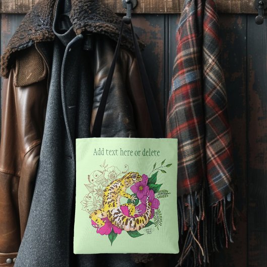 ヒョウ黄ゲコグリーン トートバッグ