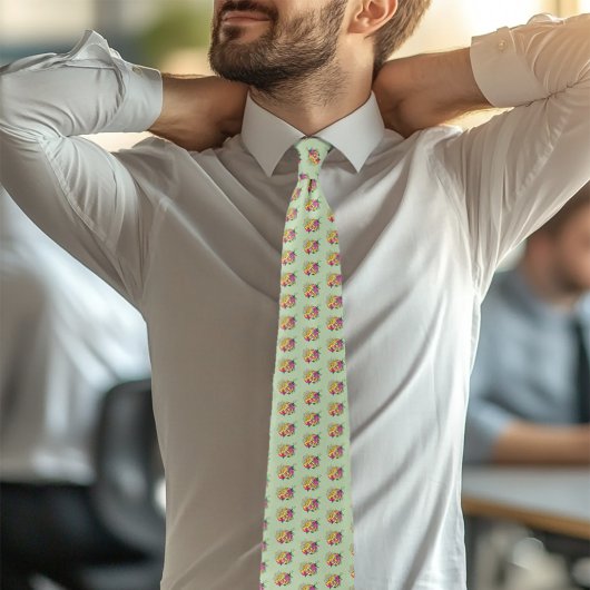 ヒョウ黄ゲコグリーン ネクタイ