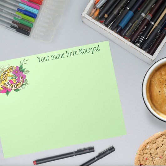 ヒョウ黄ゲコグリーン ノートパッド