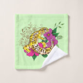 ヒョウ黄ゲコグリーン バスタオルセット (ウォッシュタオル)