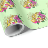 ヒョウ黄ゲコグリーン ラッピングペーパー (ロールコーナー)