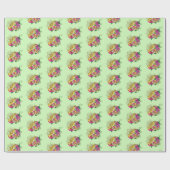 ヒョウ黄ゲコグリーン ラッピングペーパー (フラット)