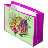 ヒョウ黄ゲコグリーン ラージペーパーバッグ (正面アングル)