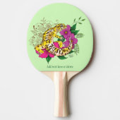 ヒョウ黄ゲコグリーン 卓球ラケット (正面)