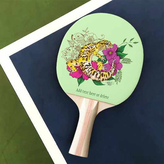 ヒョウ黄ゲコグリーン 卓球ラケット