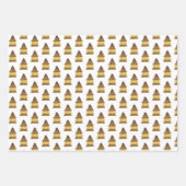ヒョウ黄金のクリスマスツリーパターン ラッピングペーパーシート (正面)