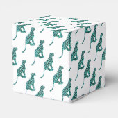 ヒョウ黒とティール(緑がかった色)プリント フェイバーボックス (裏面サイド)