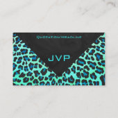 ヒョウ黒とティール(緑がかった色)プリント 名刺 (裏面)