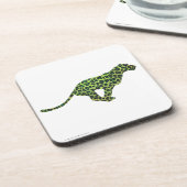 ヒョウ黒と緑のシルエット コースター (左側)