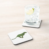 ヒョウ黒と緑のシルエット コースター (右側)