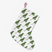 ヒョウ黒と緑のシルエット スモールクリスマスストッキング (正面 (吊り時))
