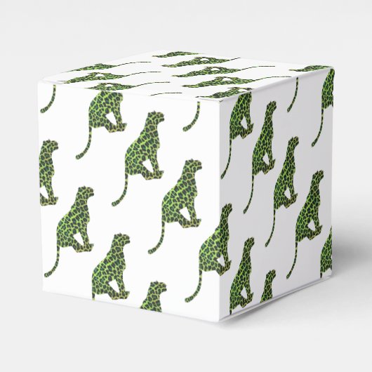 ヒョウ黒と緑のシルエット フェイバーボックス (正面サイド)