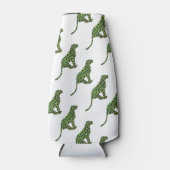 ヒョウ黒と緑のシルエット ボトルクーラー (正面)