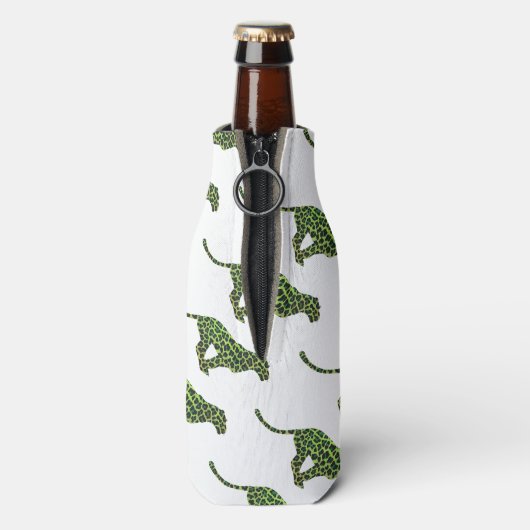 ヒョウ黒と緑のシルエット ボトルクーラー (ボトル裏面)
